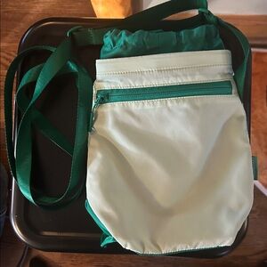 Lululemon Water Bottle Crossbody with Drawstring and Zipper Pocket - Teal Green